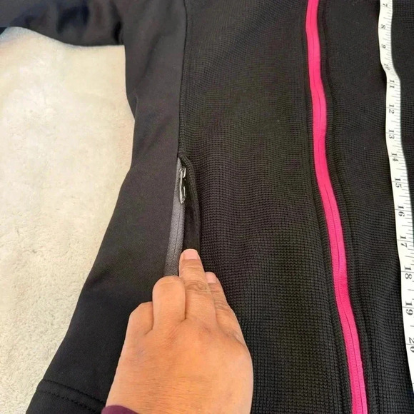 Spyder Womens Jacket Small  Black Waffle Weave Knit Full Zip Casual Logo - Picture 11 of 11